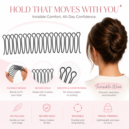Flexible Invisible Grip Flyaway Hair Comb