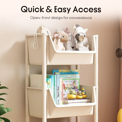 Multi-Tier Rolling Storage Cart for Narrow Spaces