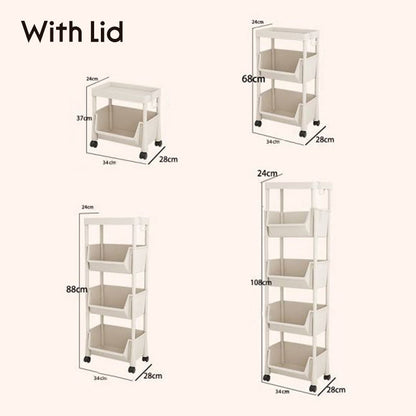 Multi-Tier Rolling Storage Cart for Narrow Spaces