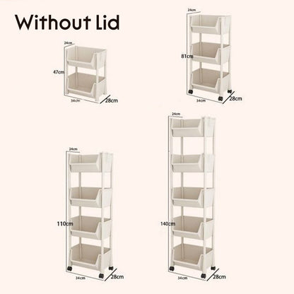 Multi-Tier Rolling Storage Cart for Narrow Spaces