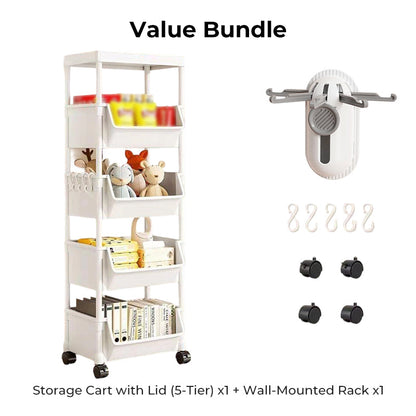 Multi-Tier Rolling Storage Cart for Narrow Spaces