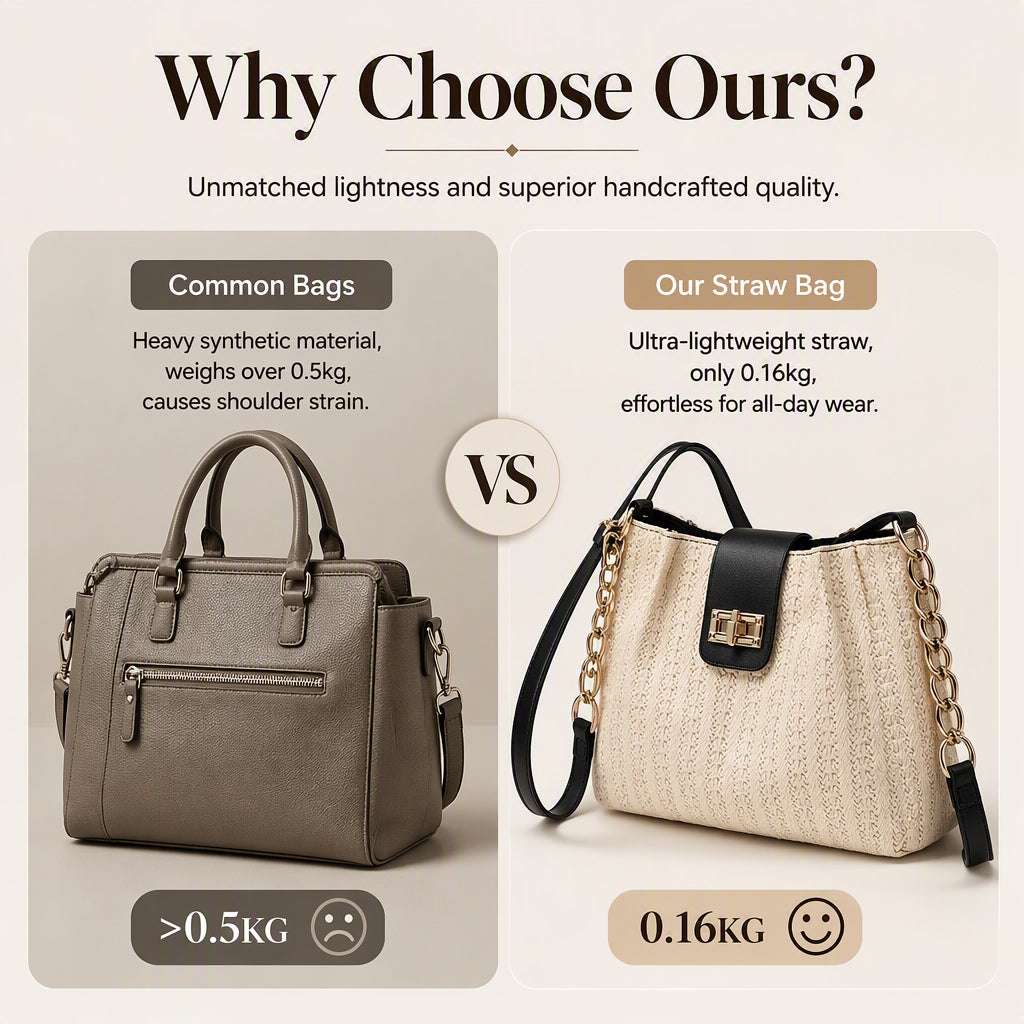 Spacious Commuter Straw Shoulder Bag