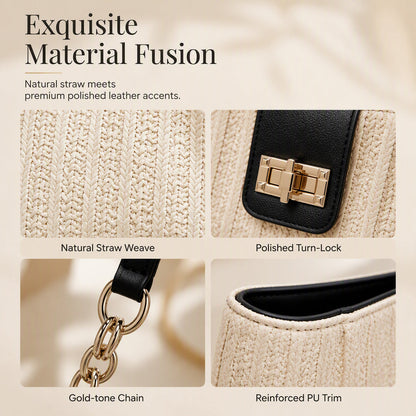Spacious Commuter Straw Shoulder Bag