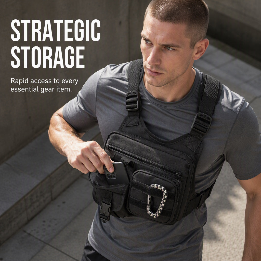 Men's Tactical Chest Rig Bag for Outdoor Cycling