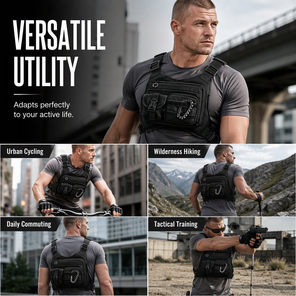 Men's Tactical Chest Rig Bag for Outdoor Cycling