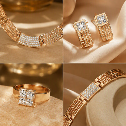 Elegant Rhinestone Jewelry 4-Piece Set