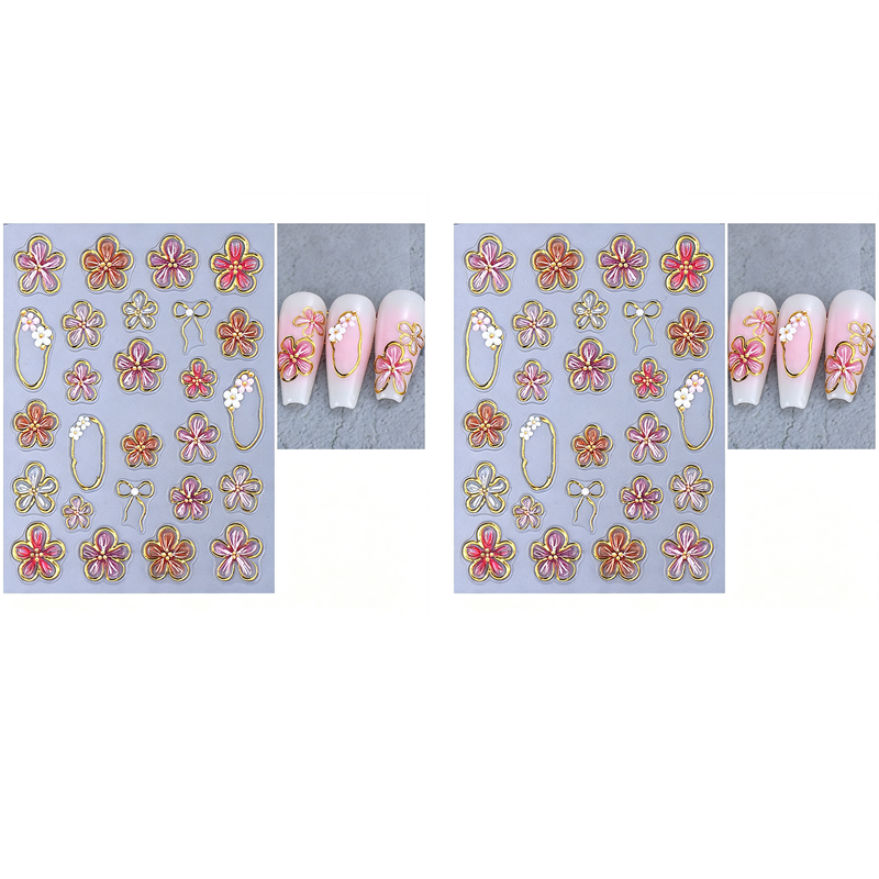 5D Floral Nail Stickers