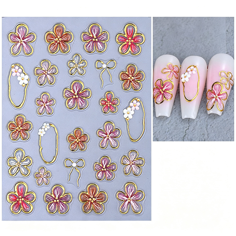 5D Floral Nail Stickers