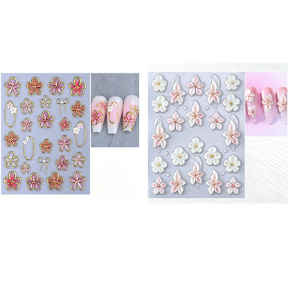 5D Floral Nail Stickers