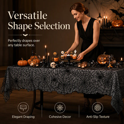 Spooky Halloween Patterns Tablecloth and Placemats Set