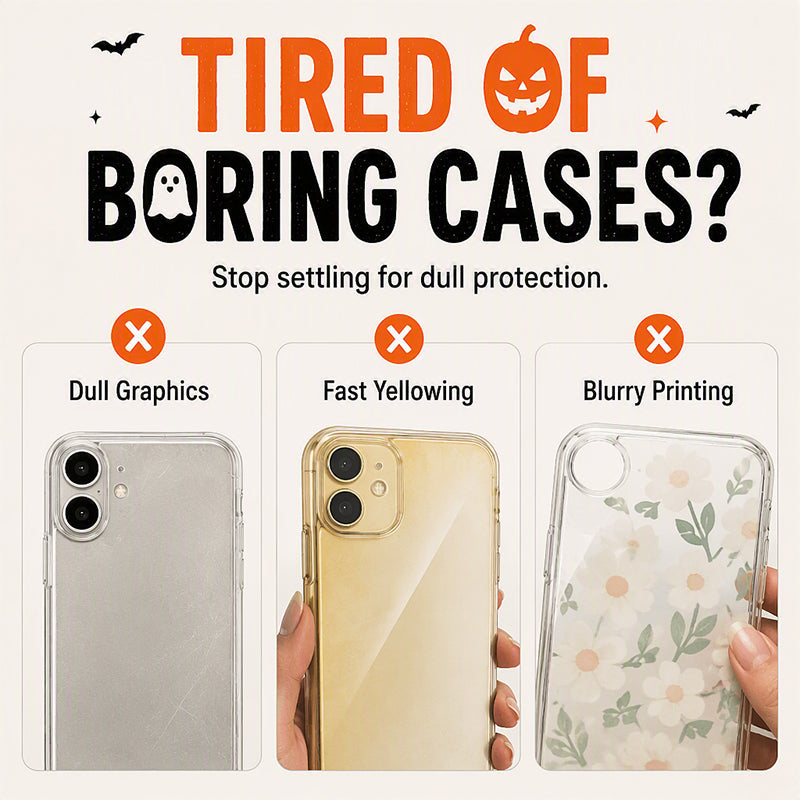 📢📢50% OFF !! ⏰Cute Halloween Clear Phone Case