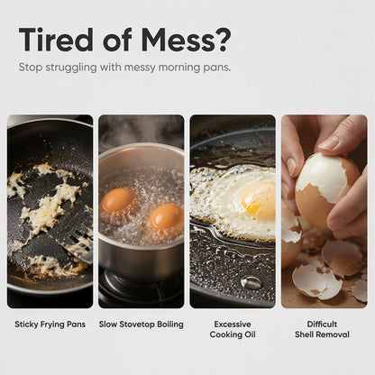 ✨🥚 Van haastig ochtendritueel naar perfect gepocheerd ei in minuten! Dé dubbelzijdige eierkoker die heel Europa gebruikt – consistent, olievrij en bizar makkelijk. 50% KORTING!