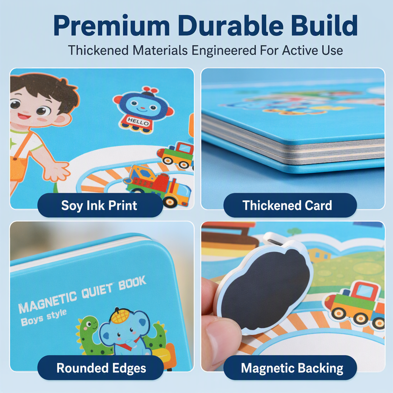 👧Kids Magnetic Quiet Book – Folding puzzle scenes, magnetic & educational – Boosts creativity & learning for boys & girls ✨