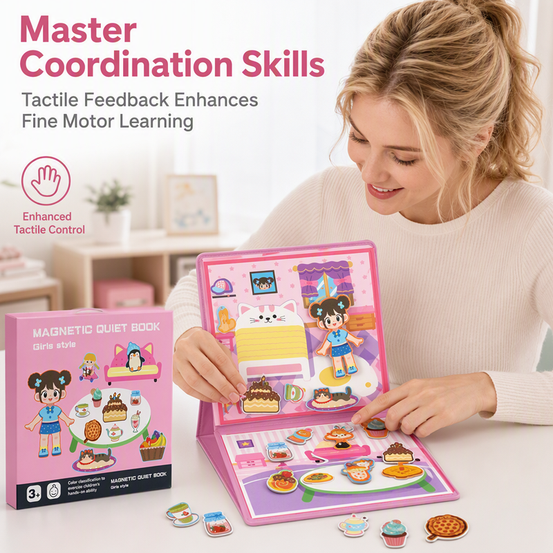 👧Kids Magnetic Quiet Book – Folding puzzle scenes, magnetic & educational – Boosts creativity & learning for boys & girls ✨
