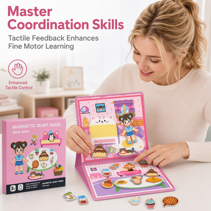 👧Kids Magnetic Quiet Book – Folding puzzle scenes, magnetic & educational – Boosts creativity & learning for boys & girls ✨