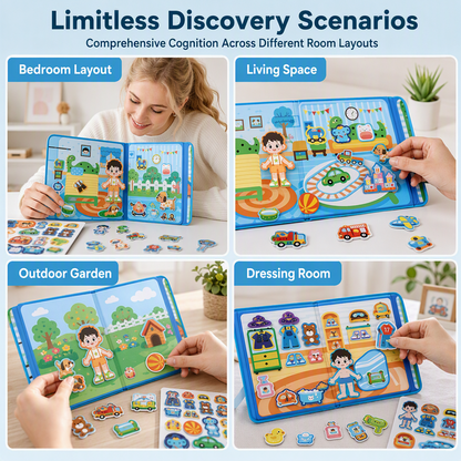 👧Kids Magnetic Quiet Book – Folding puzzle scenes, magnetic & educational – Boosts creativity & learning for boys & girls ✨