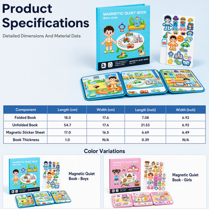 👧Kids Magnetic Quiet Book – Folding puzzle scenes, magnetic & educational – Boosts creativity & learning for boys & girls ✨