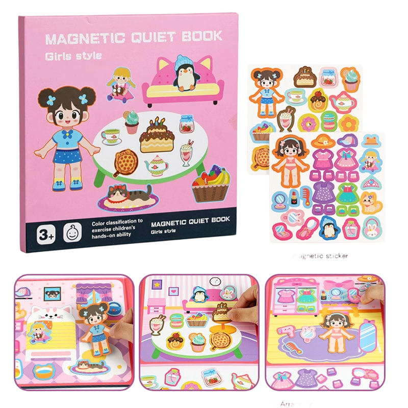 👧Kids Magnetic Quiet Book – Folding puzzle scenes, magnetic & educational – Boosts creativity & learning for boys & girls ✨