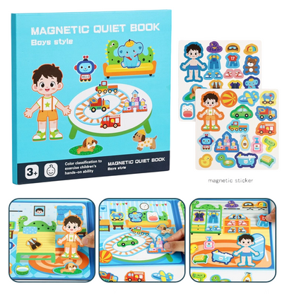 👧Kids Magnetic Quiet Book – Folding puzzle scenes, magnetic & educational – Boosts creativity & learning for boys & girls ✨