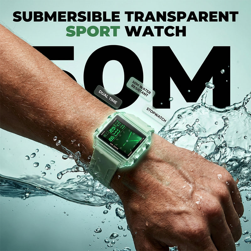 Waterproof Transparent Digital Watch
