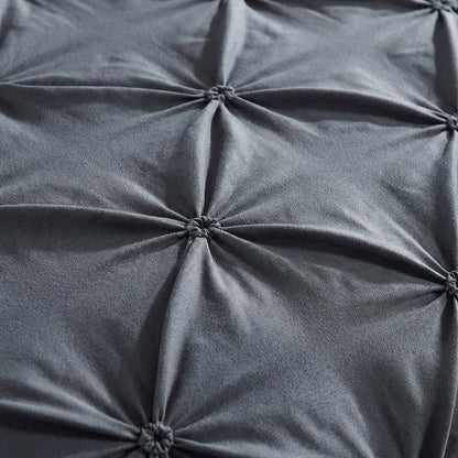 3-Piece Pintuck Pleated Duvet Cover & Pillowcases Set