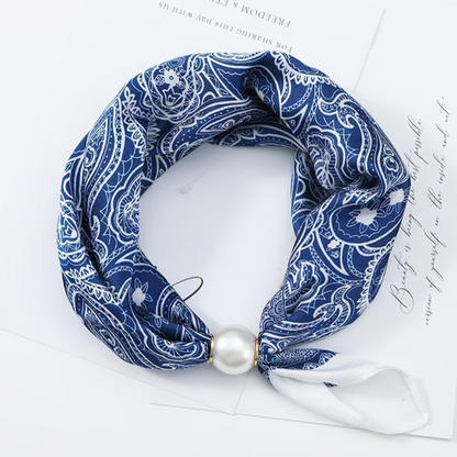No-Tie Magnetic Pearl Clasp Soft Scarf