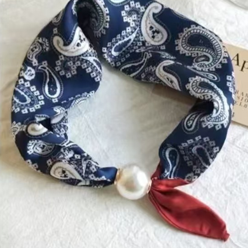 No-Tie Magnetic Pearl Clasp Soft Scarf
