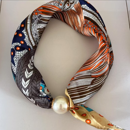 No-Tie Magnetic Pearl Clasp Soft Scarf