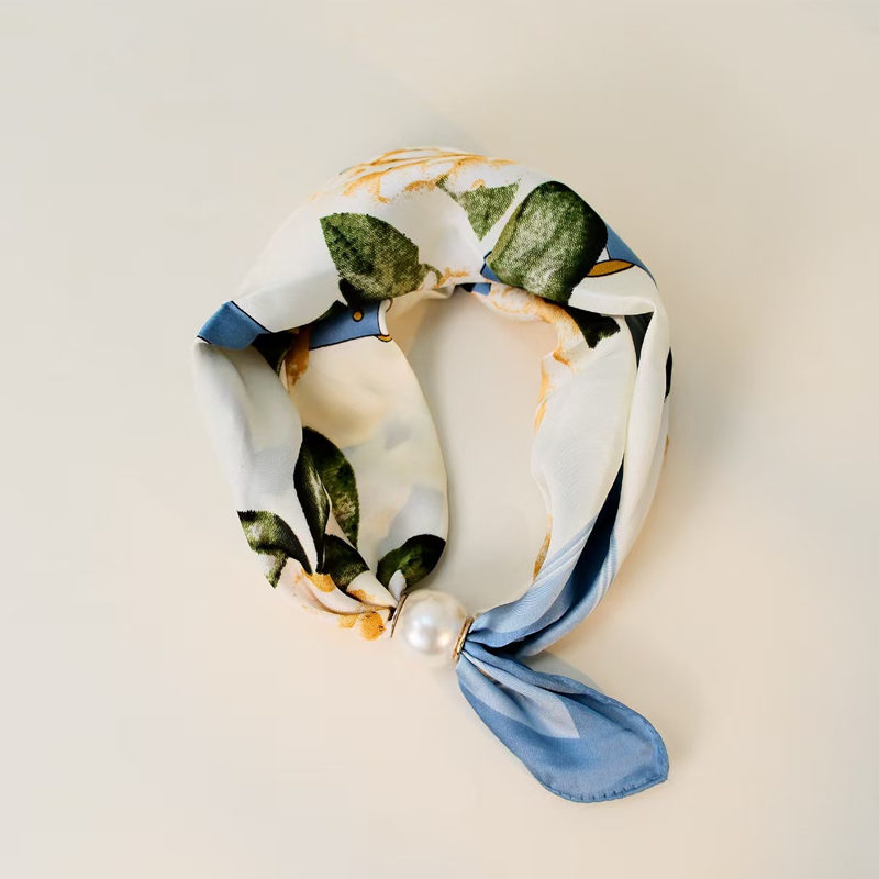 No-Tie Magnetic Pearl Clasp Soft Scarf