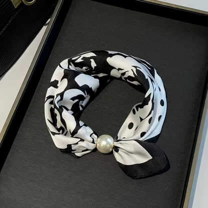 No-Tie Magnetic Pearl Clasp Soft Scarf