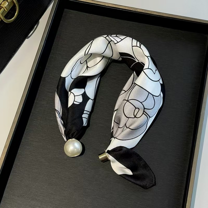 No-Tie Magnetic Pearl Clasp Soft Scarf