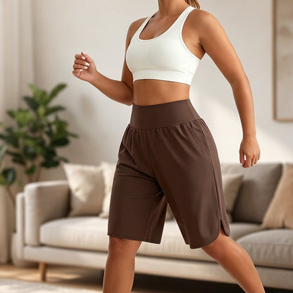 Women's Casual Wide-Leg Knee-Length Shorts