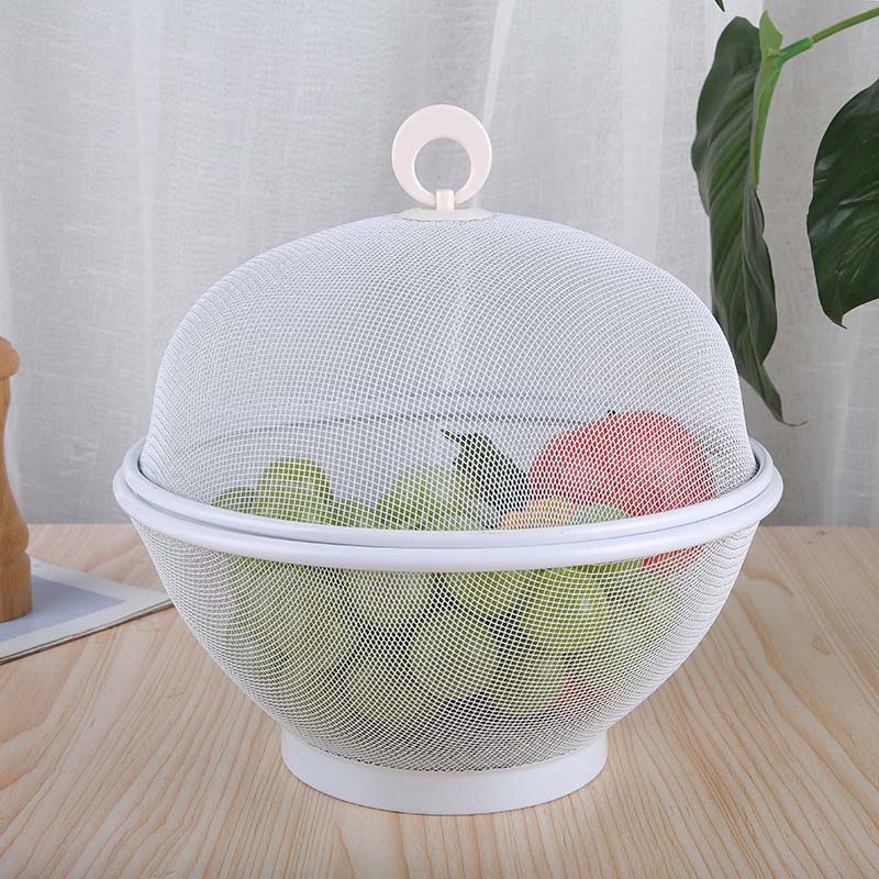 ⏳Time-Limited Special⏰ Fruit Basket with Lid – Breathable, Drainable, Insect Proof 🍇
