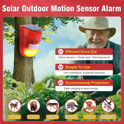 🔥 50% OFF 🚨 🐗 Solar Animal Repeller: 110dB Alarm, 6 LED Flash, Motion Sensor, IP65, for Garden & Farm
