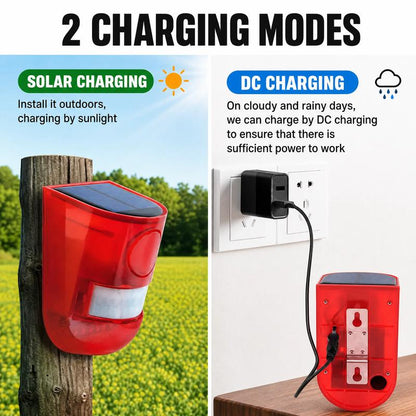 🔥 50% OFF 🚨 🐗 Solar Animal Repeller: 110dB Alarm, 6 LED Flash, Motion Sensor, IP65, for Garden & Farm