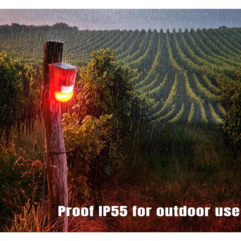 🔥 50% OFF 🚨 🐗 Solar Animal Repeller: 110dB Alarm, 6 LED Flash, Motion Sensor, IP65, for Garden & Farm