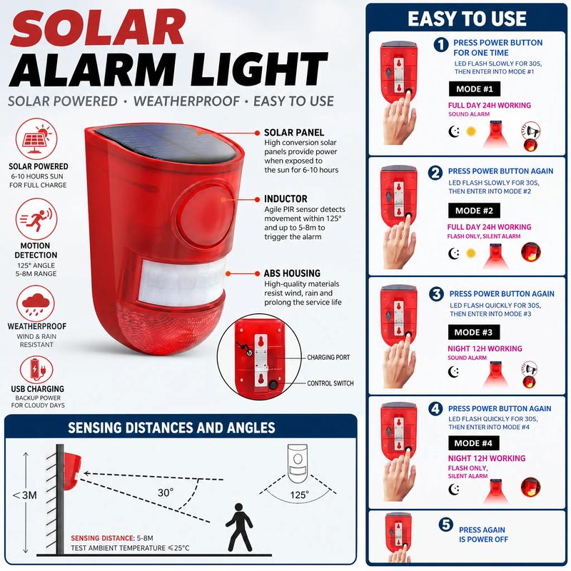 🔥 50% OFF 🚨 🐗 Solar Animal Repeller: 110dB Alarm, 6 LED Flash, Motion Sensor, IP65, for Garden & Farm