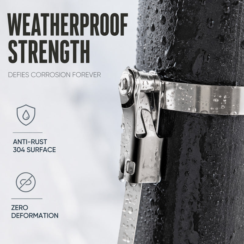 Heavy Duty Stainless Steel Cable Tie with Flip Lock Buckle