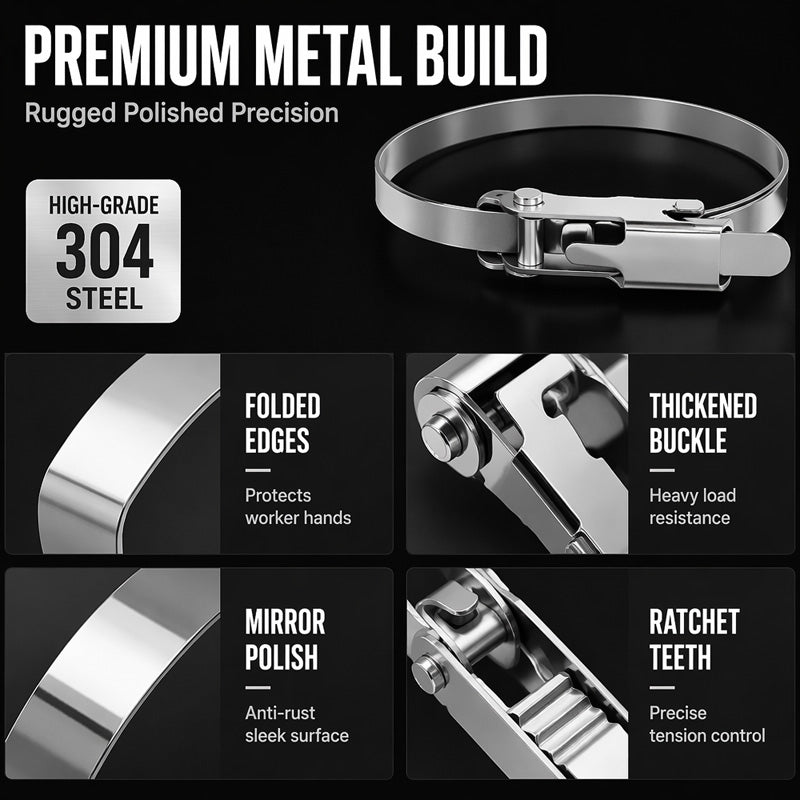 Heavy Duty Stainless Steel Cable Tie with Flip Lock Buckle