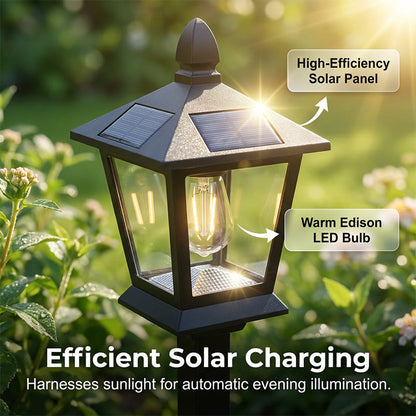 Outdoor Solar Garden Light with Planter Base