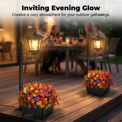Outdoor Solar Garden Light with Planter Base