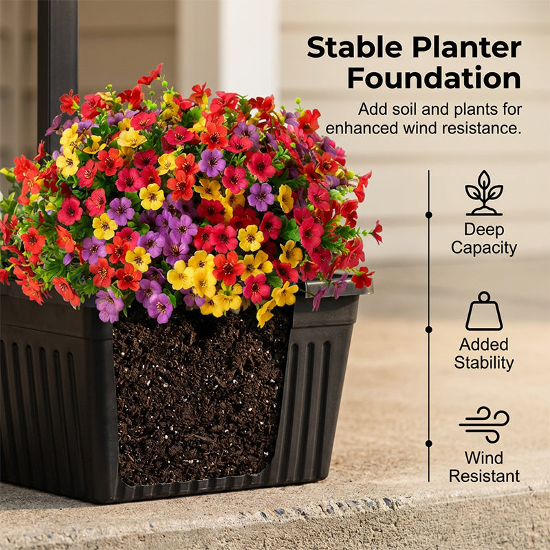 Outdoor Solar Garden Light with Planter Base