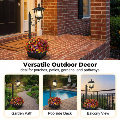 Outdoor Solar Garden Light with Planter Base