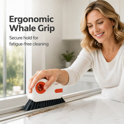 2-in-1 Window Groove Cleaning Brush with Built-in Scraper