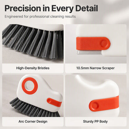 2-in-1 Window Groove Cleaning Brush with Built-in Scraper