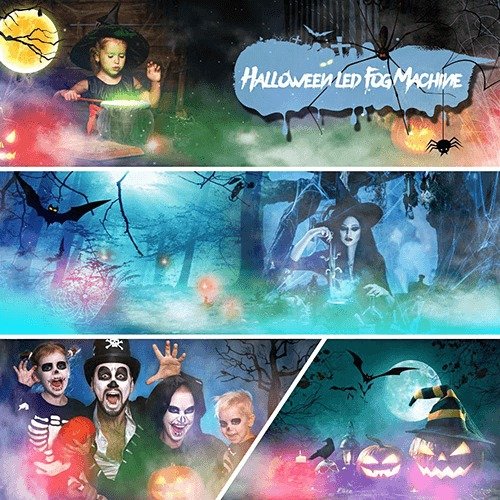 12-Color LED Ultrasonic Mist Maker Fogger | Water Fountain Humidifier for Pond, Aquarium & Halloween Decor