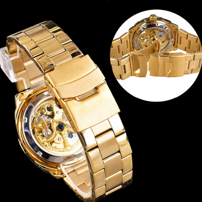 ⏳🔥LIMITED-TIME 50% OFF! ⏰Skeleton Automatic Watch – See The Movement, Feel The Craft – Self-Winding, Gold-Tone, Dress-Casual Style for Every Occasion 💼