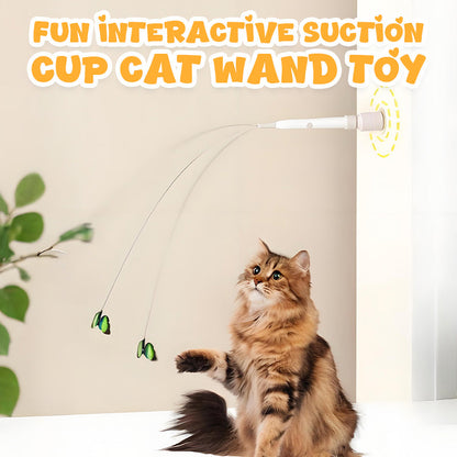 🎉 LIMITED TIME 50% OFF! 😻 Fun Interactive Suction Cup Cat Wand Toy – 360° Rotation, 2 Automatic Modes & Hands-Free Play ✨