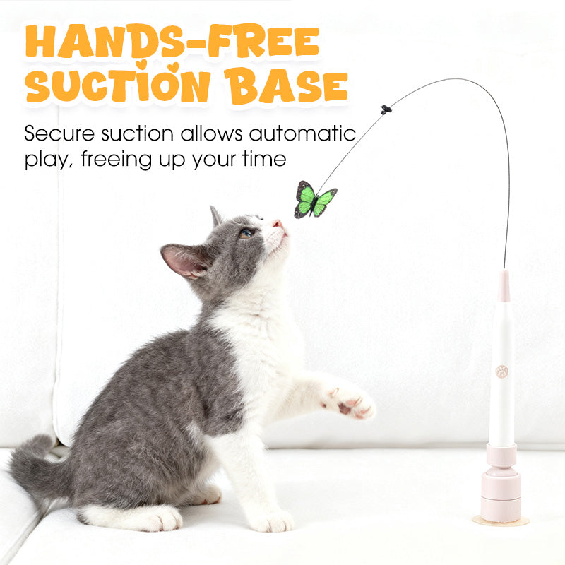 🎉 LIMITED TIME 50% OFF! 😻 Fun Interactive Suction Cup Cat Wand Toy – 360° Rotation, 2 Automatic Modes & Hands-Free Play ✨
