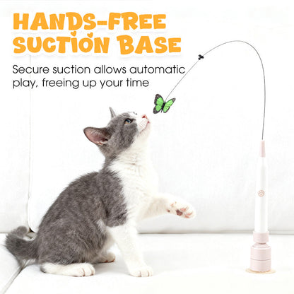 🎉 LIMITED TIME 50% OFF! 😻 Fun Interactive Suction Cup Cat Wand Toy – 360° Rotation, 2 Automatic Modes & Hands-Free Play ✨